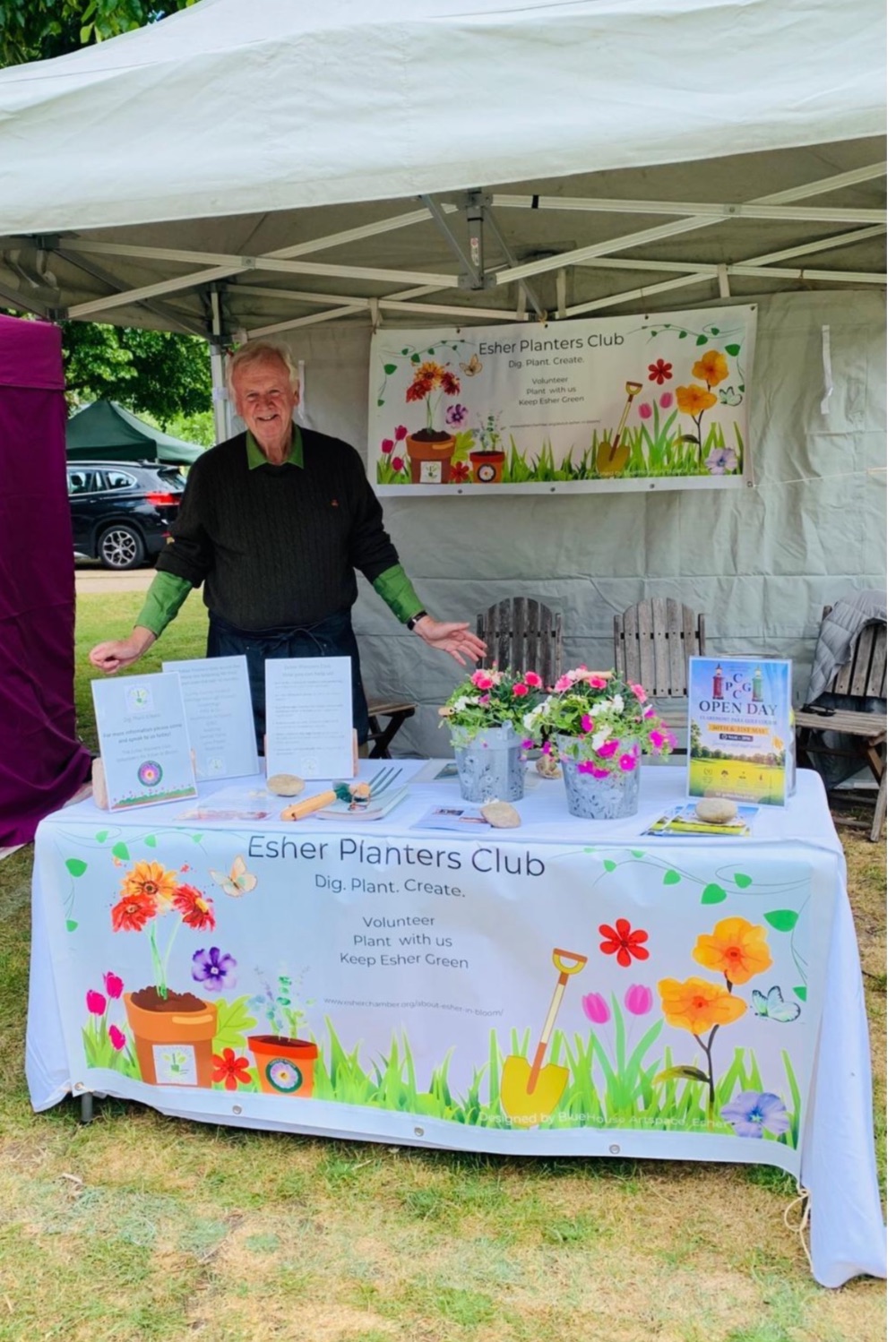 Roger McCormick at the Esher Planters Club stand
